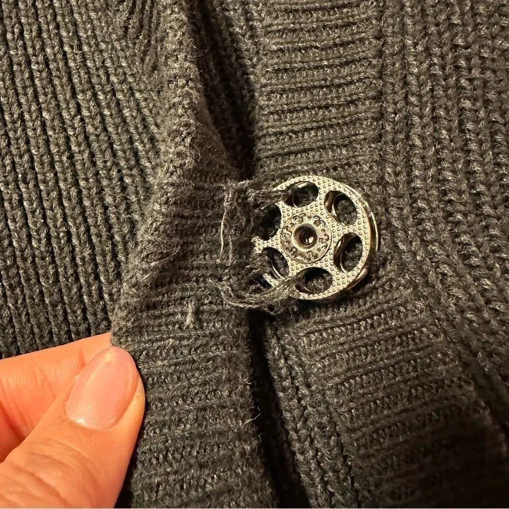 Lululemon We Like To Cardi Heathered Black Knit Cardigan Sweater One Snap Long
